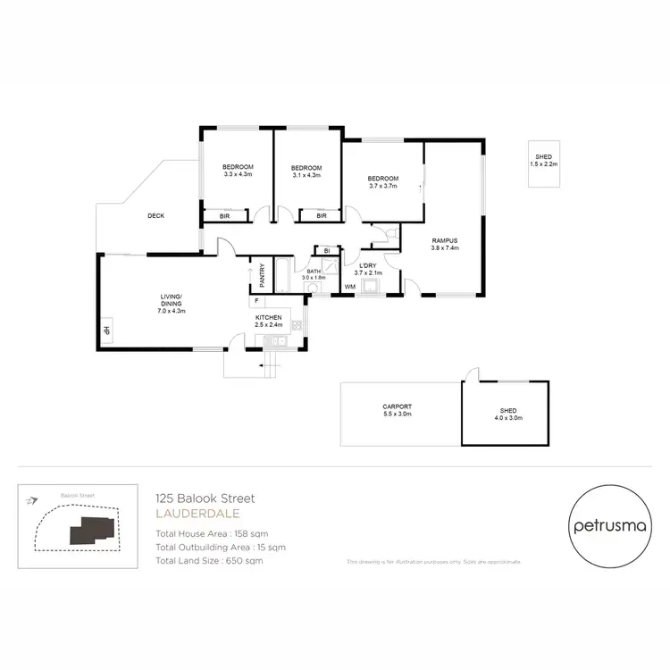 Floorplan of Homely house listing, 125 Balook Street, Lauderdale TAS 7021