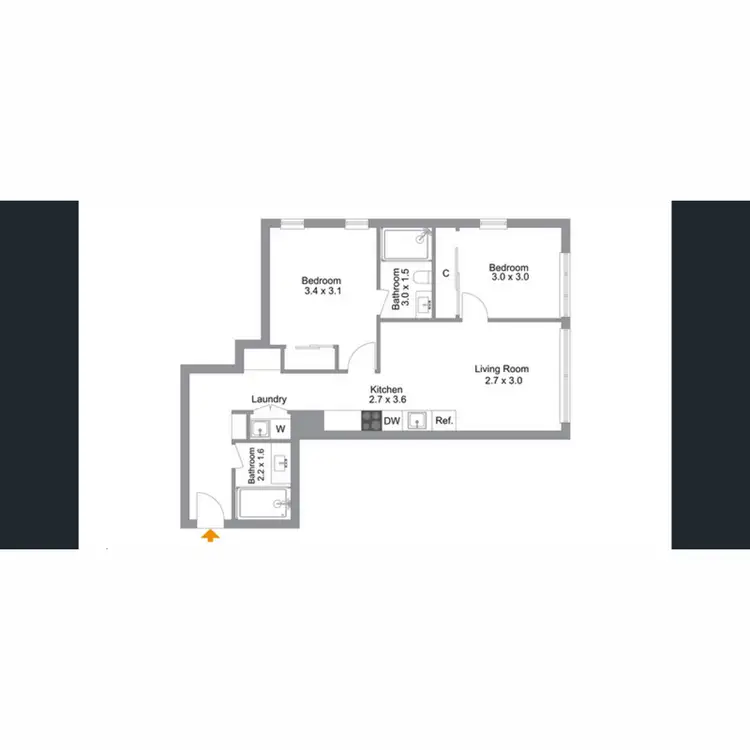 Floorplan of Homely apartment listing, 901/128 Brookes Street, Fortitude Valley QLD 4006