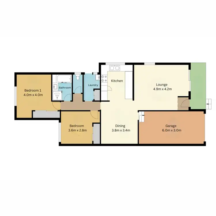 Floorplan of Homely semi-detached listing, 2/13 Corunna Crescent, Ashmore QLD 4214
