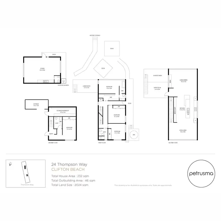 Floorplan of Homely house listing, 24 Thompson Way, Clifton Beach TAS 7020