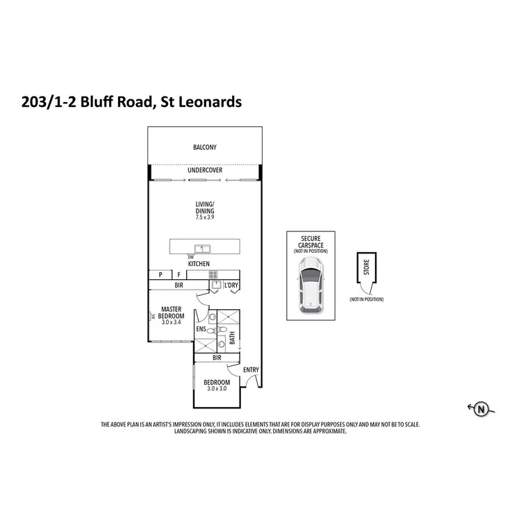 Floorplan of Homely apartment listing, 203/1-2 Bluff Road, St Leonards VIC 3223