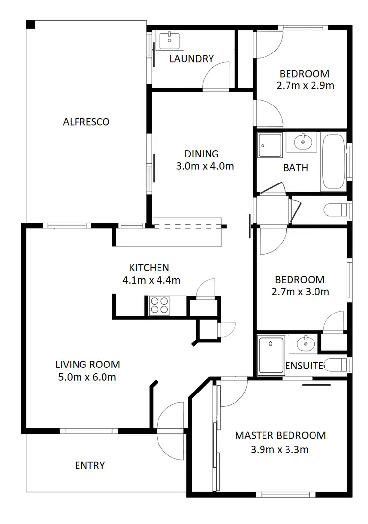 Floorplan of Homely house listing, 17 Flax Street, Baranduda VIC 3691
