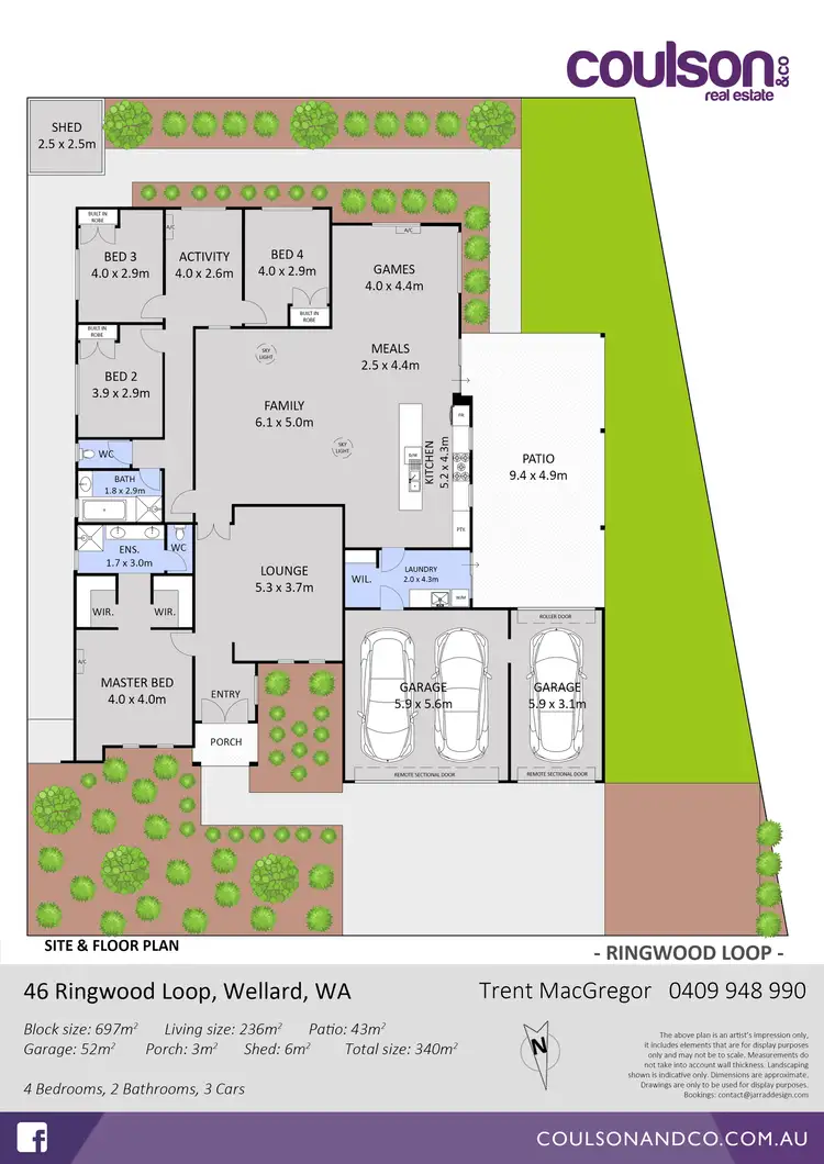 Floorplan of Homely house listing, 46 Ringwood Loop, Wellard WA 6170