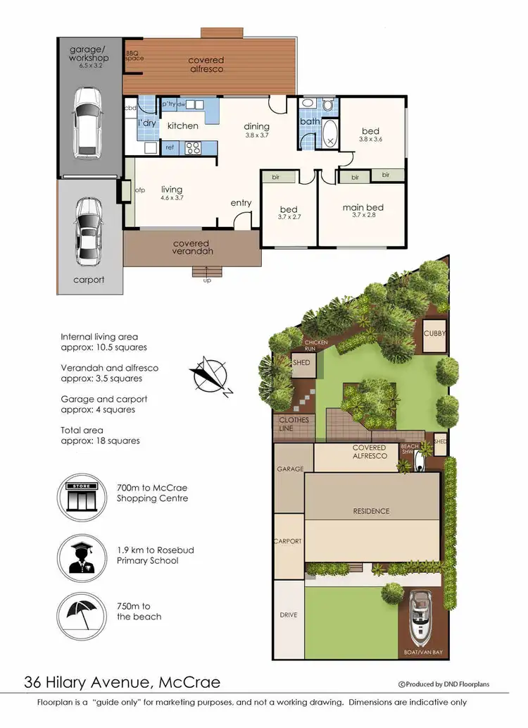Floorplan of Homely house listing, 36 Hilary Avenue, Mccrae VIC 3938