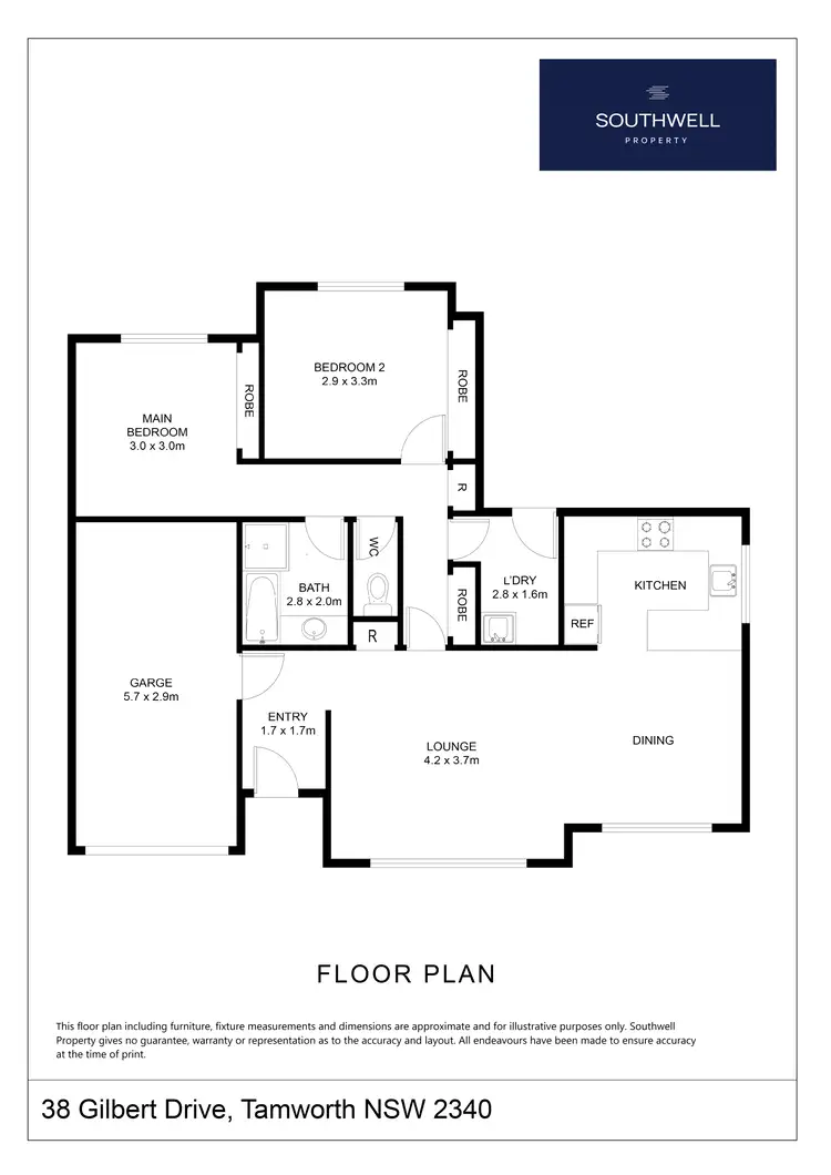 Floorplan of Homely house listing, 38 Gilbert Drive, Tamworth NSW 2340