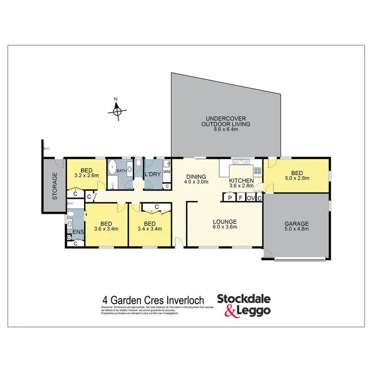 Floorplan of Homely house listing, 4 Garden Crescent, Inverloch VIC 3996