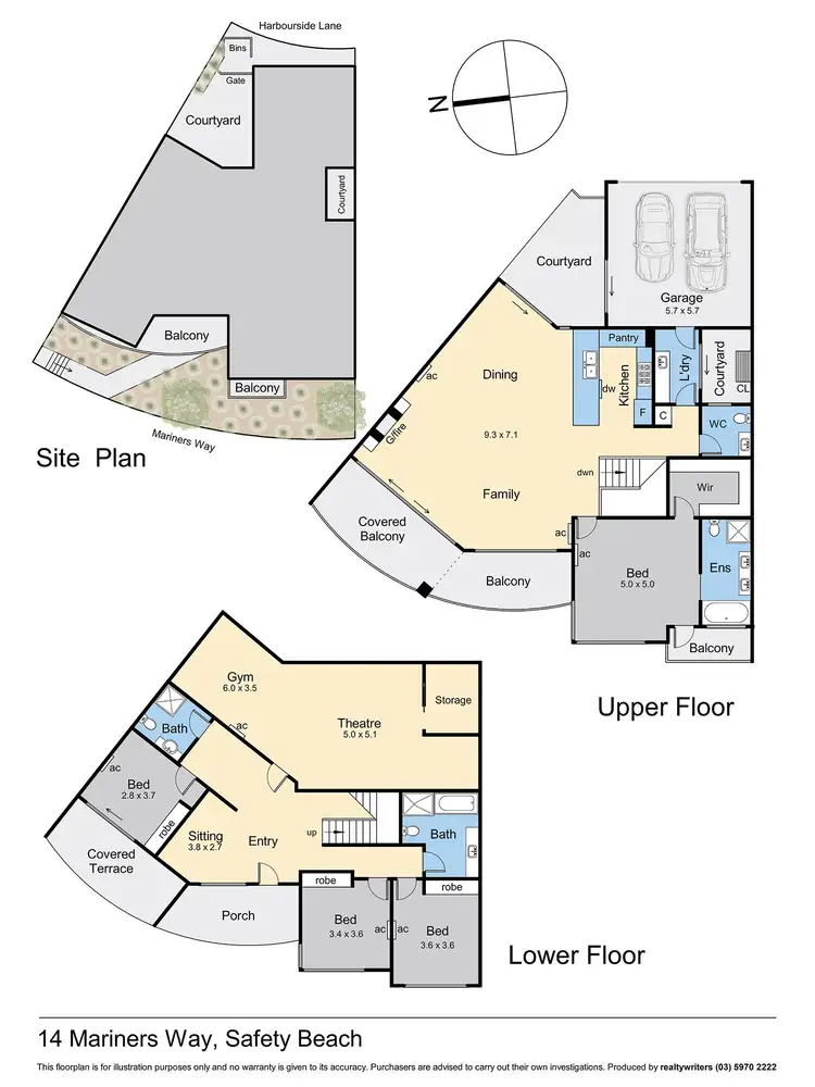 Floorplan of Homely house listing, 14 Mariners Way, Safety Beach VIC 3936