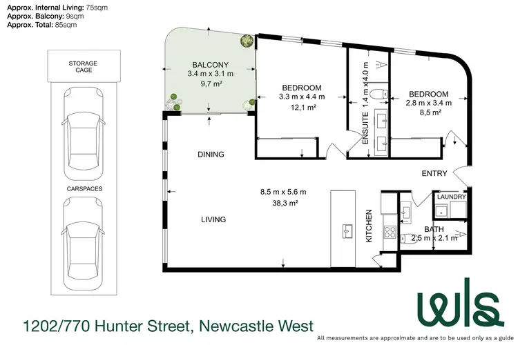 Floorplan of Homely apartment listing, 1202/770 Hunter Street, Newcastle West NSW 2302