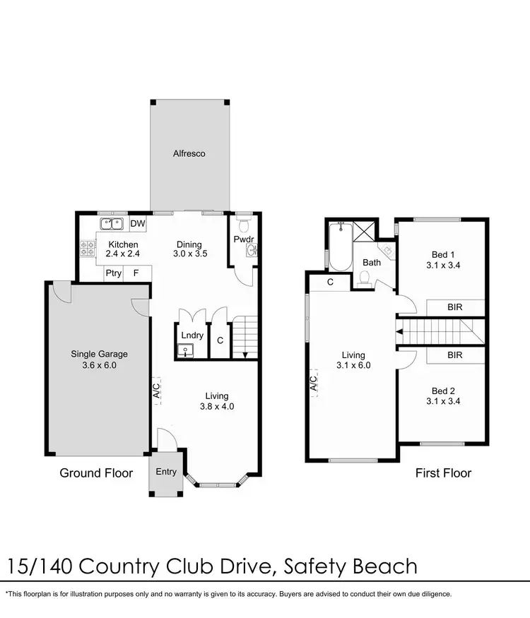 Floorplan of Homely townhouse listing, 15/140 Country Club Drive, Safety Beach VIC 3936
