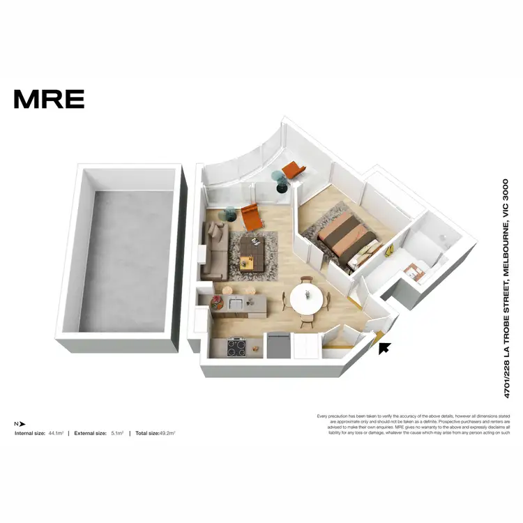 Floorplan of Homely apartment listing, 4701/228 La Trobe Street, Melbourne VIC 3000