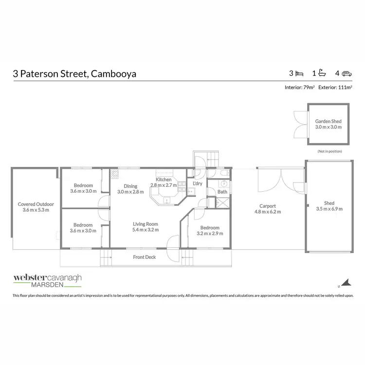 Floorplan of Homely house listing, 3 Paterson Street, Cambooya QLD 4358
