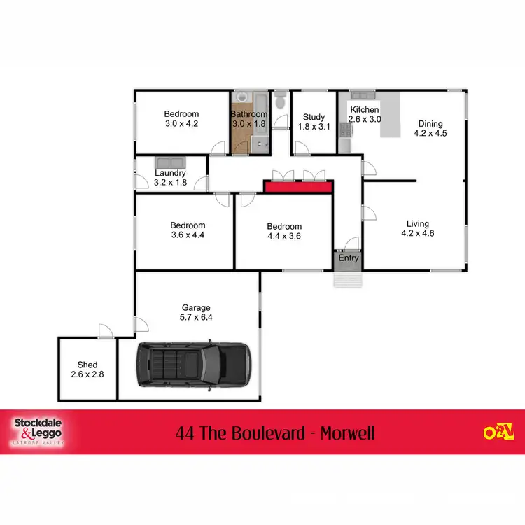 Floorplan of Homely house listing, 44 The Boulevard, Morwell VIC 3840