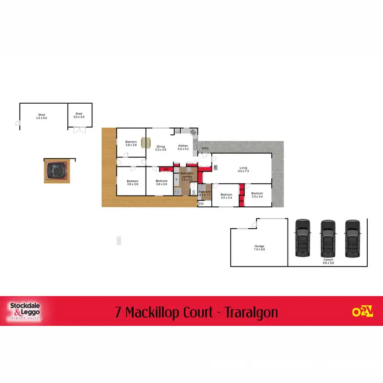 Floorplan of Homely house listing, 7 Mackillop Court, Traralgon VIC 3844