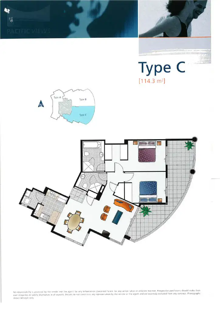 Floorplan of Homely apartment listing, 43/5 Woodroffe Avenue, Main Beach QLD 4217