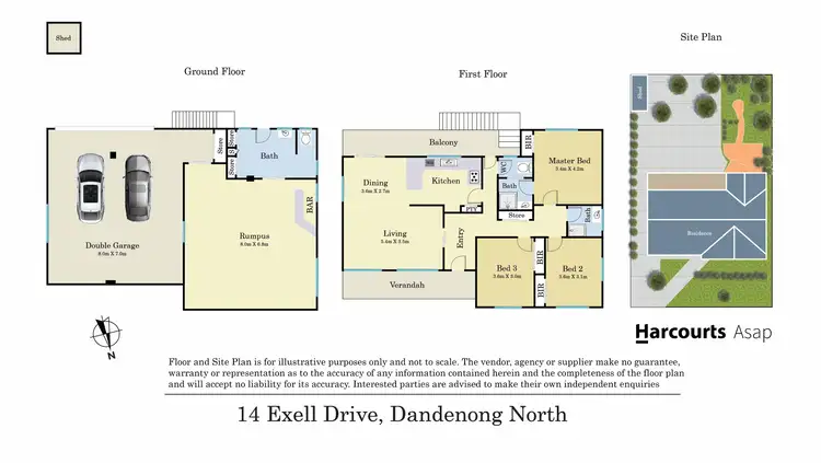 Floorplan of Homely house listing, 14 Exell Drive, Dandenong North VIC 3175