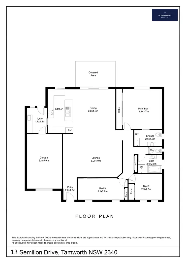 Floorplan of Homely house listing, 13 Semillon Drive, Tamworth NSW 2340