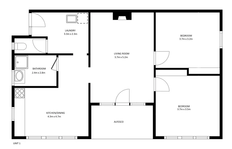 Floorplan of Homely block of units listing, 353 Buckingham Street, North Albury NSW 2640