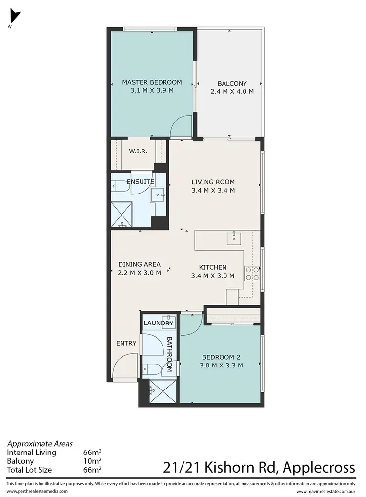 Floorplan of Homely apartment listing, 304/21 Kishorn Road, Applecross WA 6153