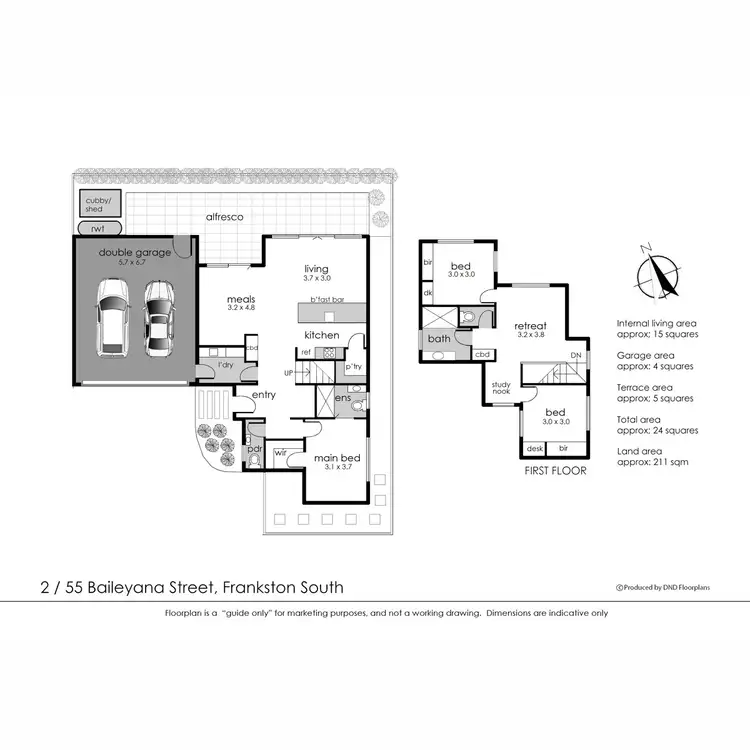 Floorplan of Homely townhouse listing, 2/55 Baileyana Street, Frankston South VIC 3199