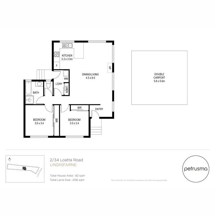 Floorplan of Homely unit listing, 2/34 Loatta Road, Lindisfarne TAS 7015