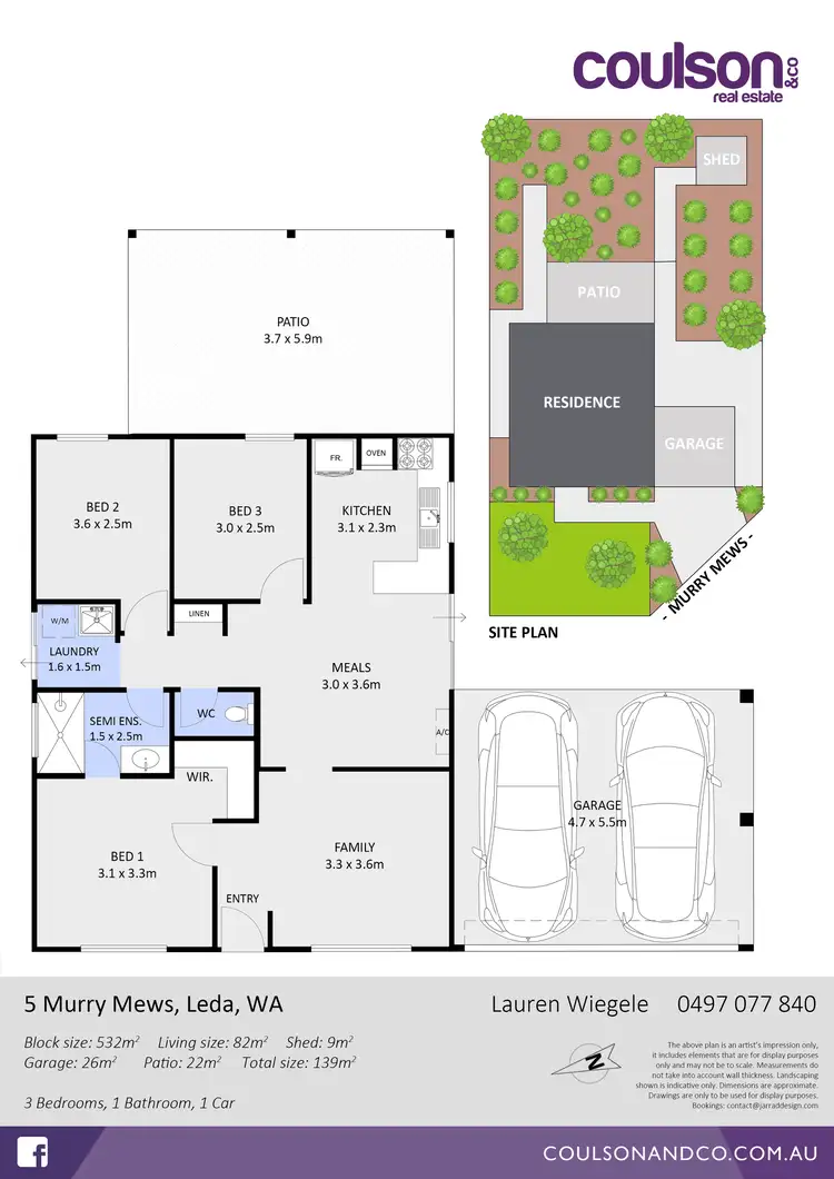 Floorplan of Homely house listing, 5 Murry Mews, Leda WA 6170