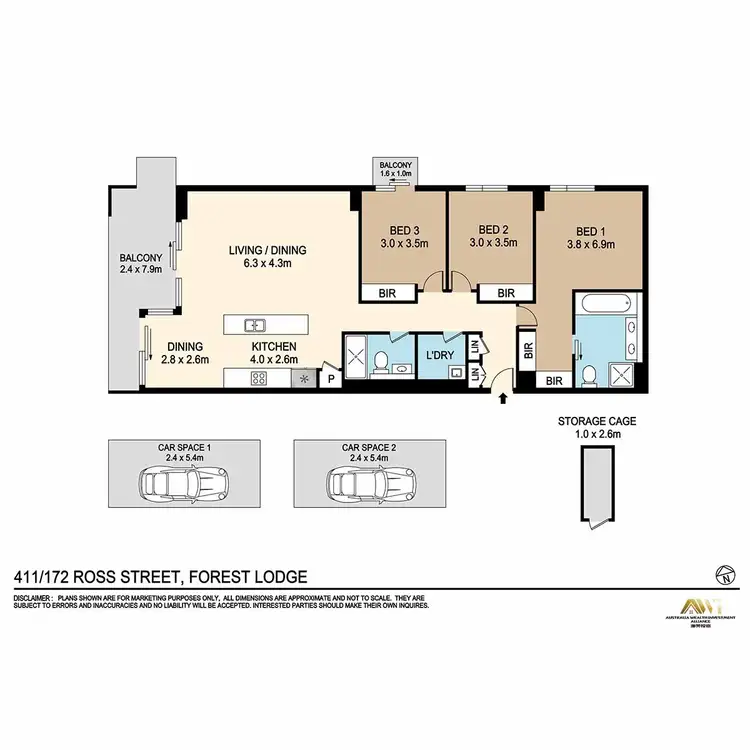 Floorplan of Homely apartment listing, 411/172 Ross Street, Forest Lodge NSW 2037