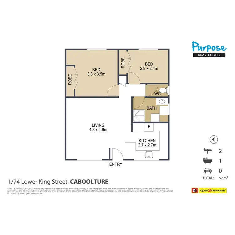 Floorplan of Homely unit listing, 1/74 Lower King Street, Caboolture QLD 4510