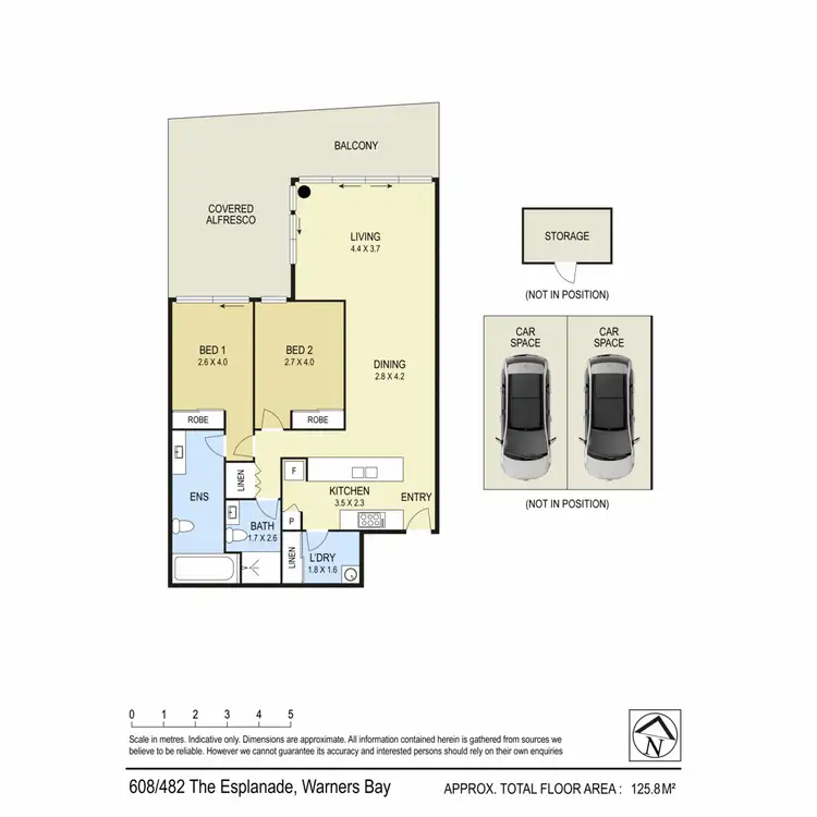 Floorplan of Homely apartment listing, 608/482 The Esplanade, Warners Bay NSW 2282