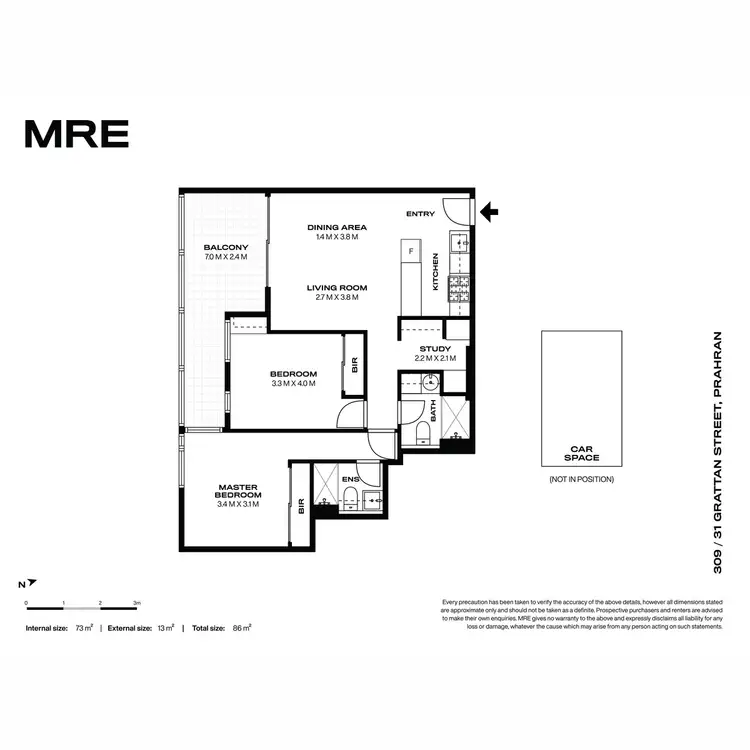Floorplan of Homely apartment listing, 309/31 Grattan Street, Prahran VIC 3181