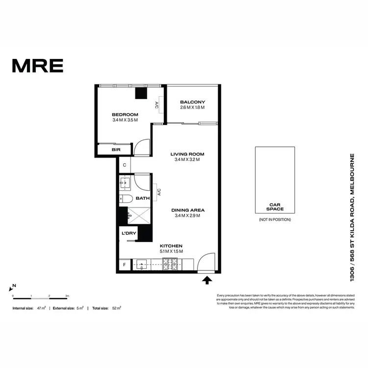 Floorplan of Homely apartment listing, 1306/568 St Kilda Road, Melbourne VIC 3004