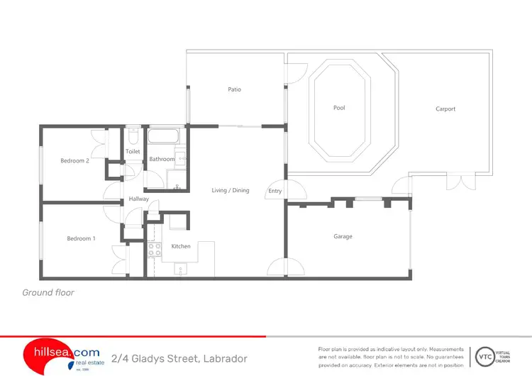 Floorplan of Homely semi-detached listing, 2/4 Gladys Street, Labrador QLD 4215