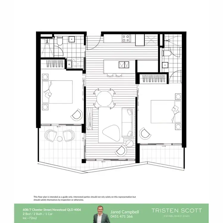 Floorplan of Homely apartment listing, 608/7 Chester Street, Newstead QLD 4006