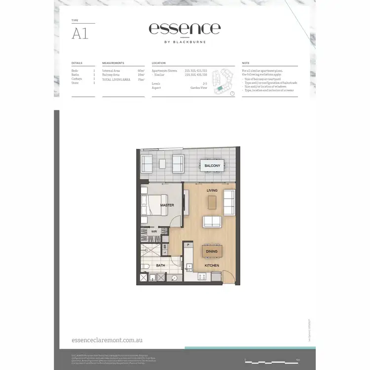 Floorplan of Homely apartment listing, 408/5 Shenton Road, Claremont WA 6010