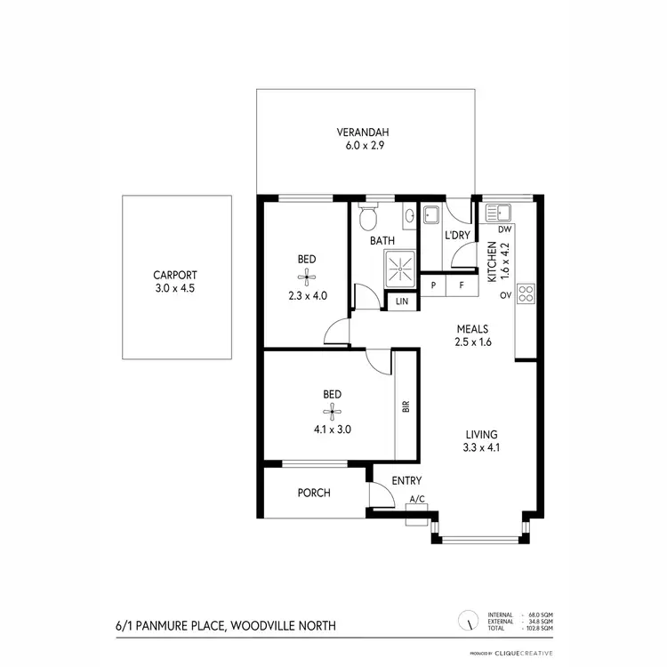 Floorplan of Homely unit listing, 6/1 Panmure Place, Woodville North SA 5012