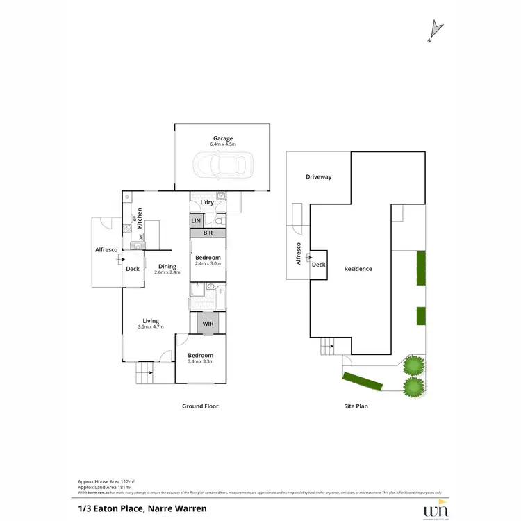 Floorplan of Homely unit listing, 1/3 Eaton Place, Narre Warren VIC 3805
