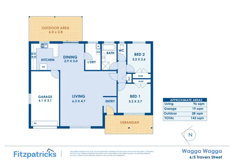 Floorplan of Homely unit listing, 6/5 Travers Street, Wagga Wagga NSW 2650