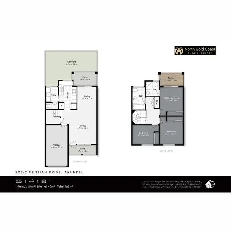 Floorplan of Homely townhouse listing, 202/2 Gentian Drive, Arundel QLD 4214