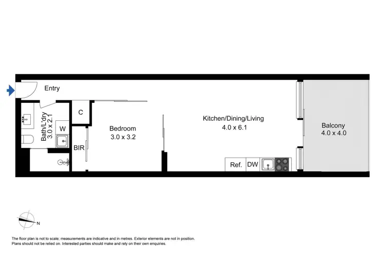 Floorplan of Homely apartment listing, 803/555 Flinders Street, Melbourne VIC 3000
