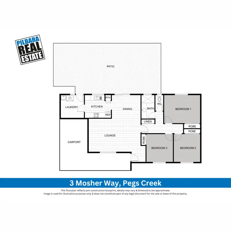 Floorplan of Homely house listing, 3 Mosher Way, Pegs Creek WA 6714