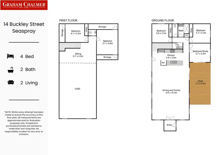 Floorplan of Homely house listing, 14 Buckley Street, Seaspray VIC 3851
