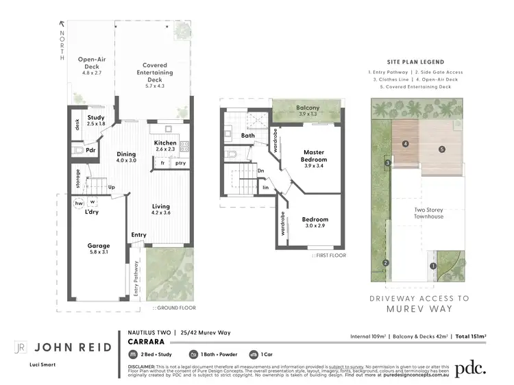 Floorplan of Homely townhouse listing, 25/42 Murev Way, Carrara QLD 4211