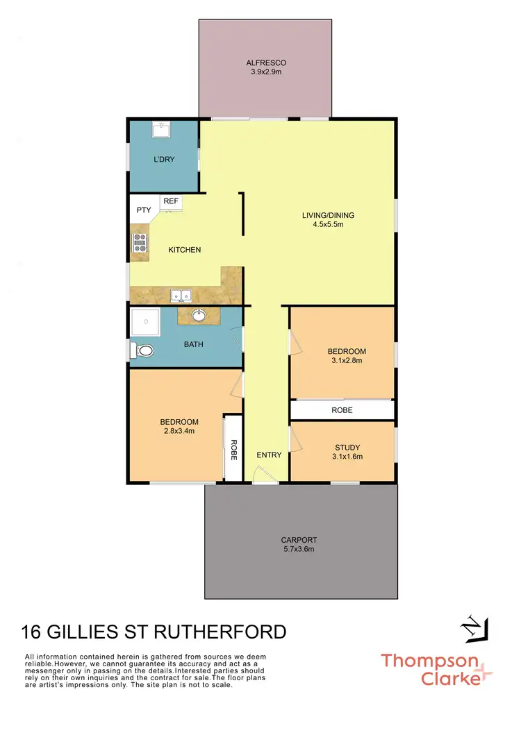 Floorplan of Homely house listing, 16 Gillies Street, Rutherford NSW 2320