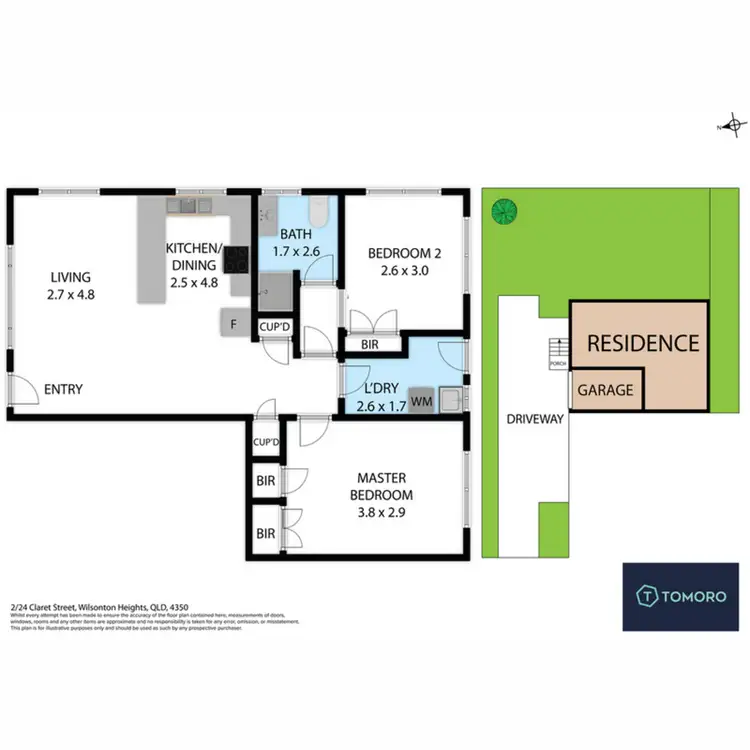 Floorplan of Homely unit listing, 2/24 Claret Street, Wilsonton Heights QLD 4350