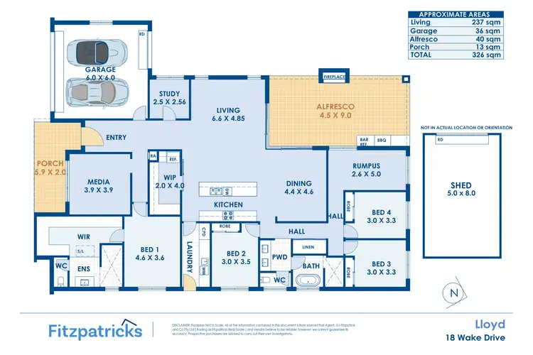 Floorplan of Homely house listing, 18 Wake Drive, Lloyd NSW 2650