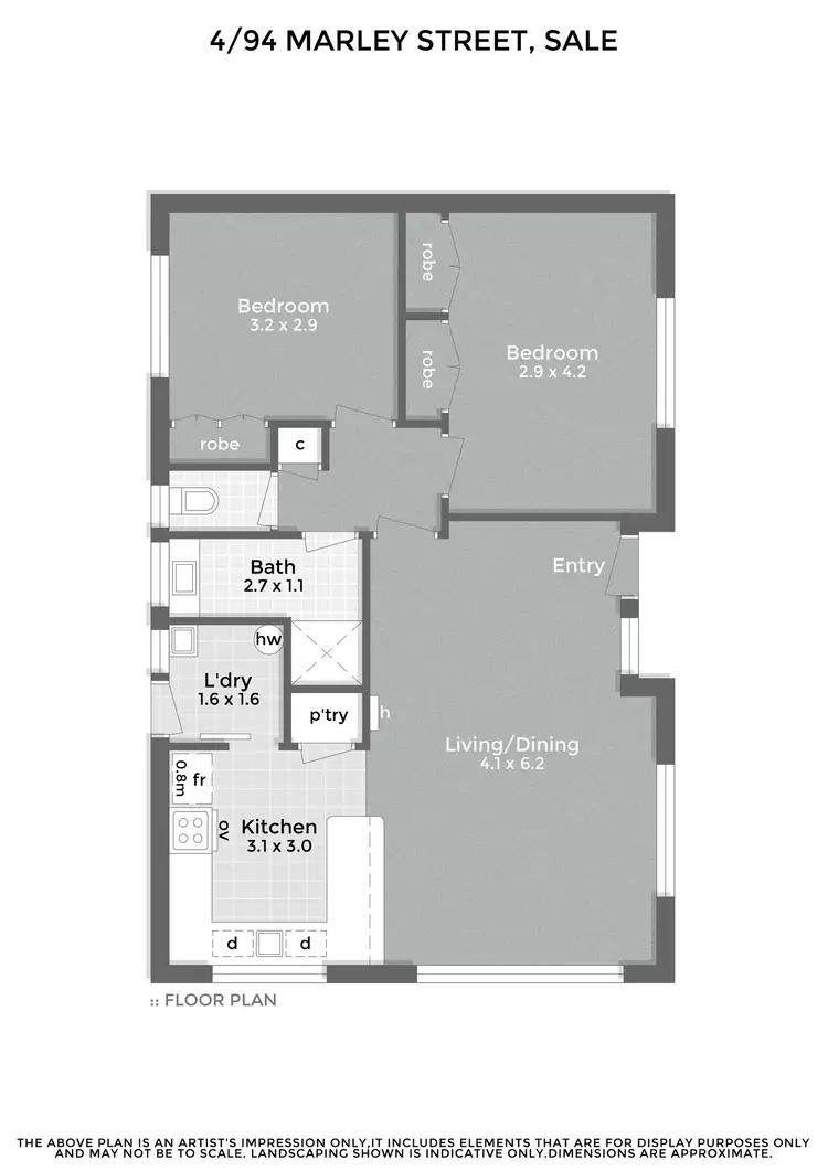 Floorplan of Homely unit listing, 4/94 Marley Street, Sale VIC 3850