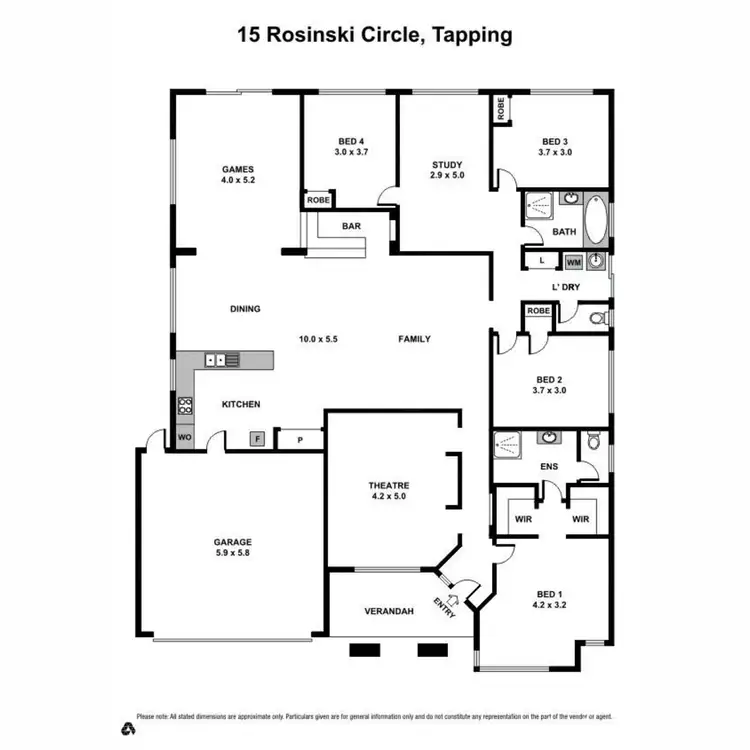Floorplan of Homely house listing, 15 Rosinski Circuit, Tapping WA 6065