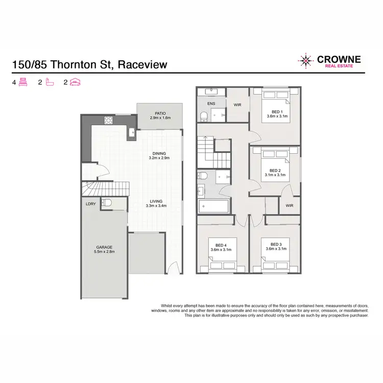Floorplan of Homely townhouse listing, 150/85 Thornton Street, Raceview QLD 4305