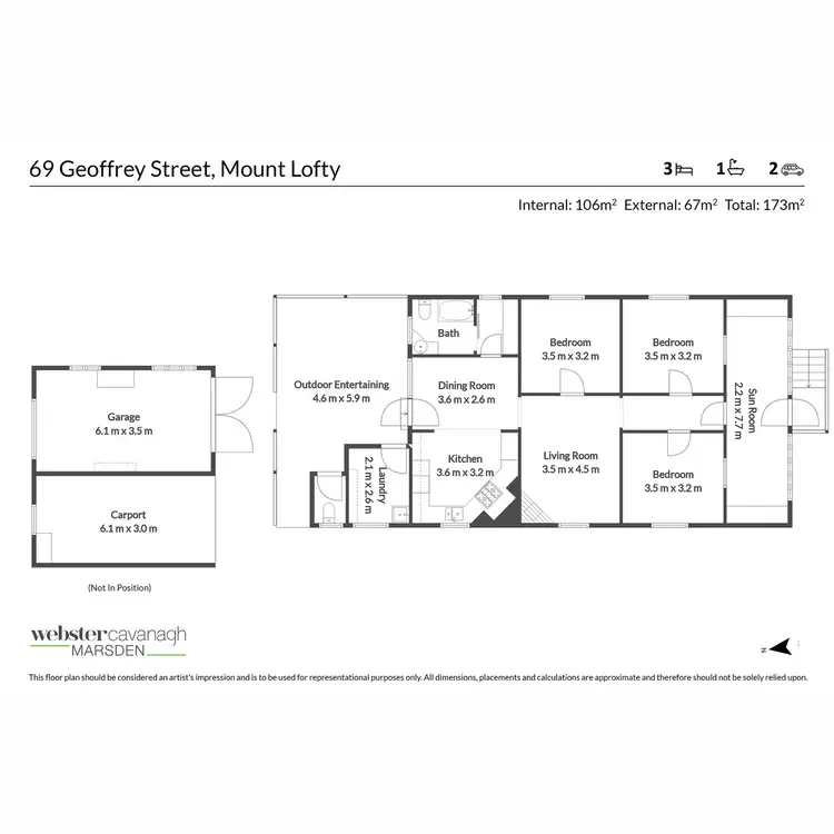 Floorplan of Homely house listing, 69 Geoffrey Street, Mount Lofty QLD 4350