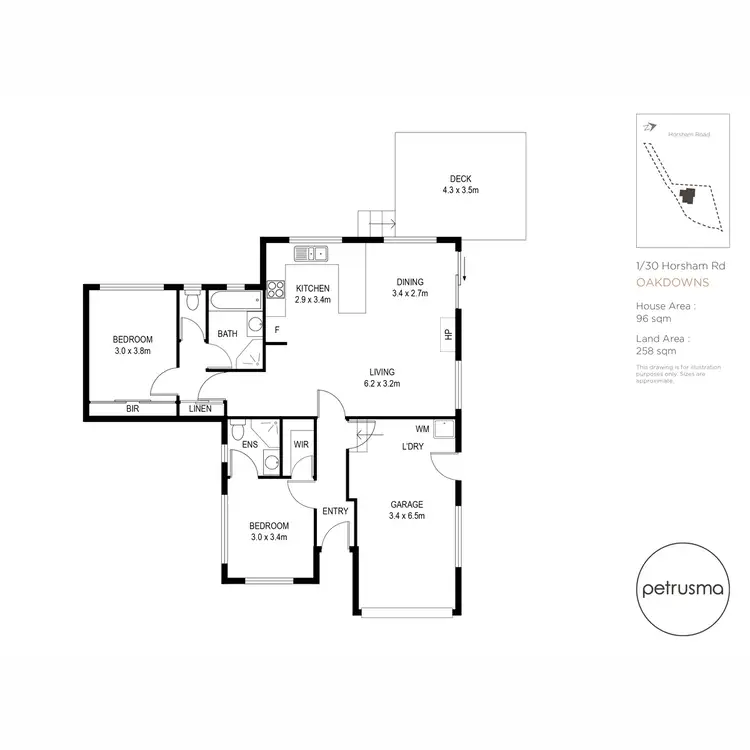 Floorplan of Homely unit listing, 1/30 Horsham Road, Oakdowns TAS 7019