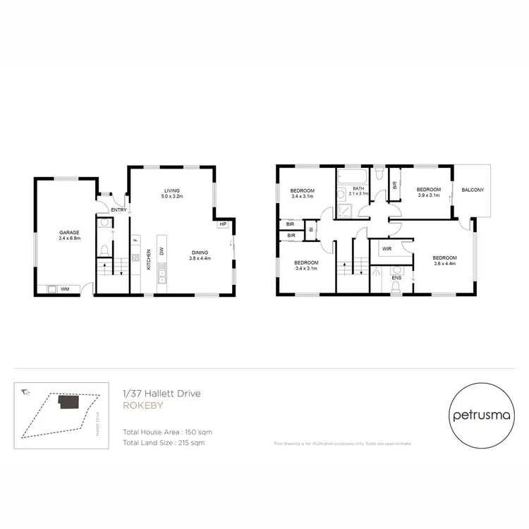 Floorplan of Homely unit listing, 1/37 Hallett Drive, Rokeby TAS 7019